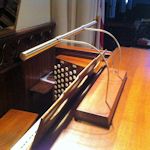 Organ music lamp with hardwood base